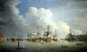 Dominic Serres The Captured Spanish Fleet at Havana, August-September 1762 oil painting on canvas